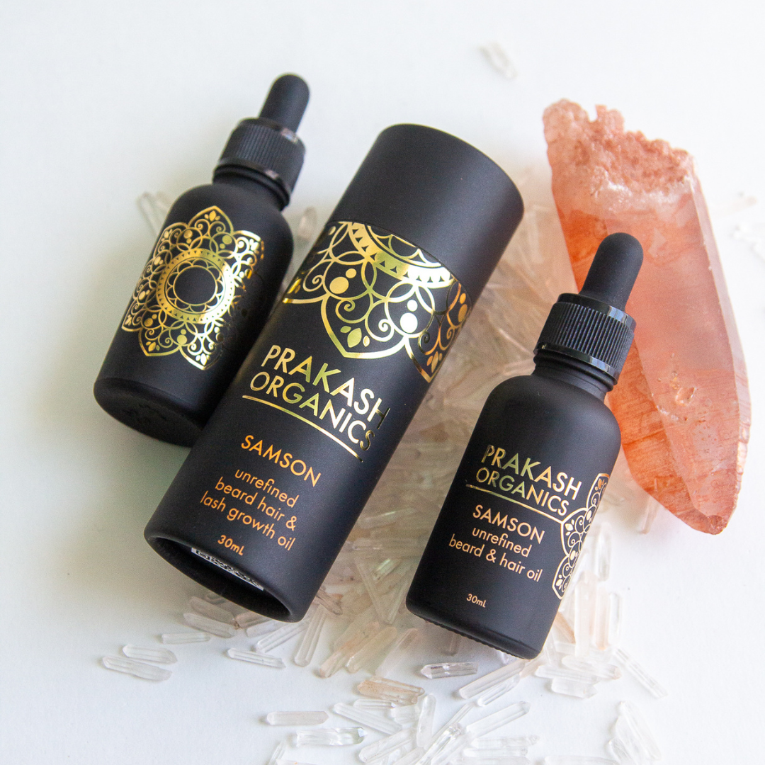 Prakash Organics Samson Unrefined Beard & Hair Oil for Growth & Strength